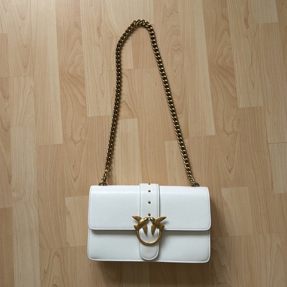 Pinko Handbags - Pinko white leather crossbody shoulder bag purse